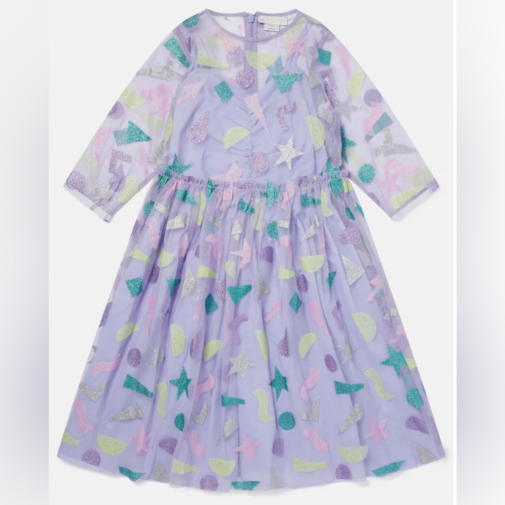Stella McCartney- Glitter patch Tulle Dress - Purple - Size: 5T